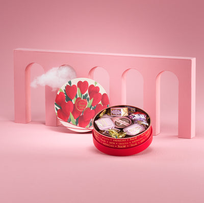 2024 Valentine's Assorted Chocolates Small Round Hamper Gift Box