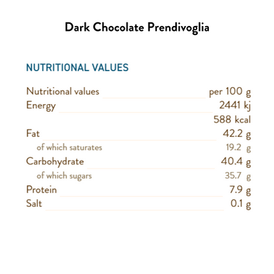 Dark Chocolate Prendivoglia Bulk 100G