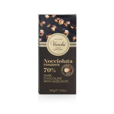 70% Dark Chocolate Bar with Hazelnuts 100G