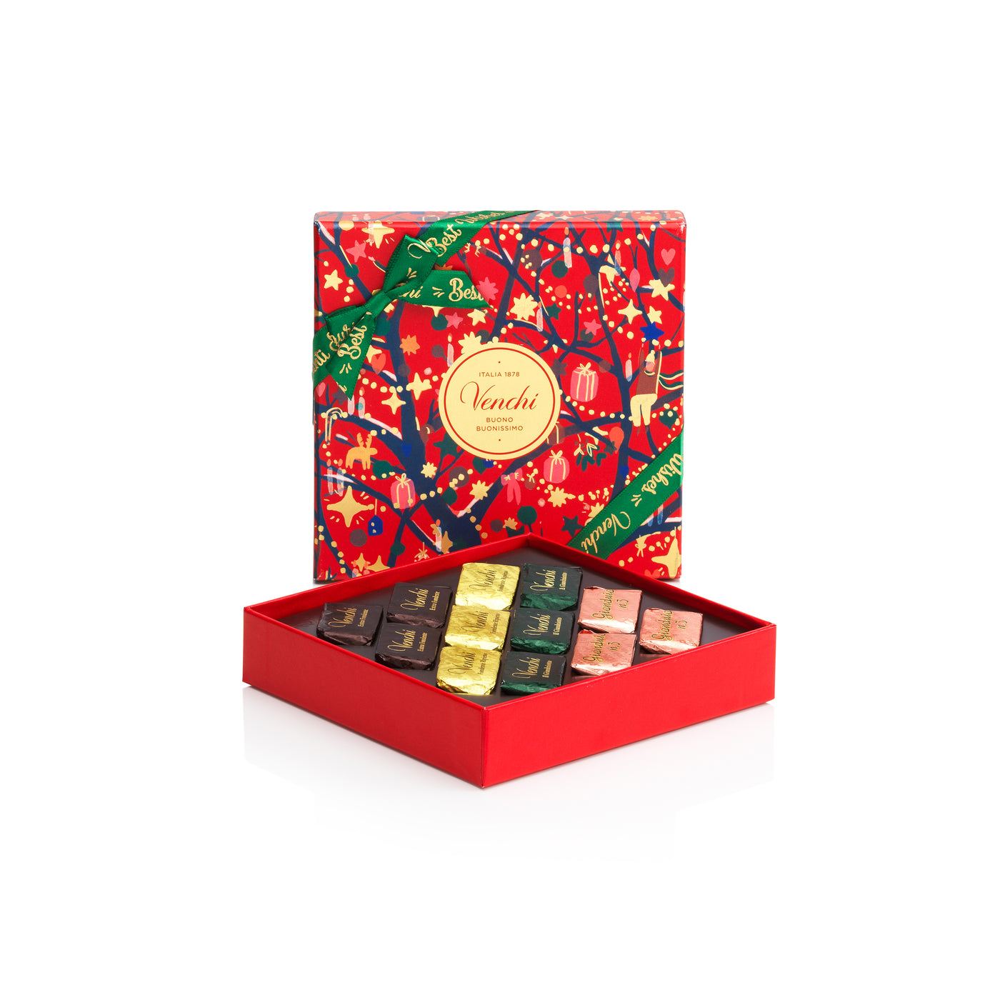 Venchi Assorted Giandujotti Chocolate Christmas Square Box 106G